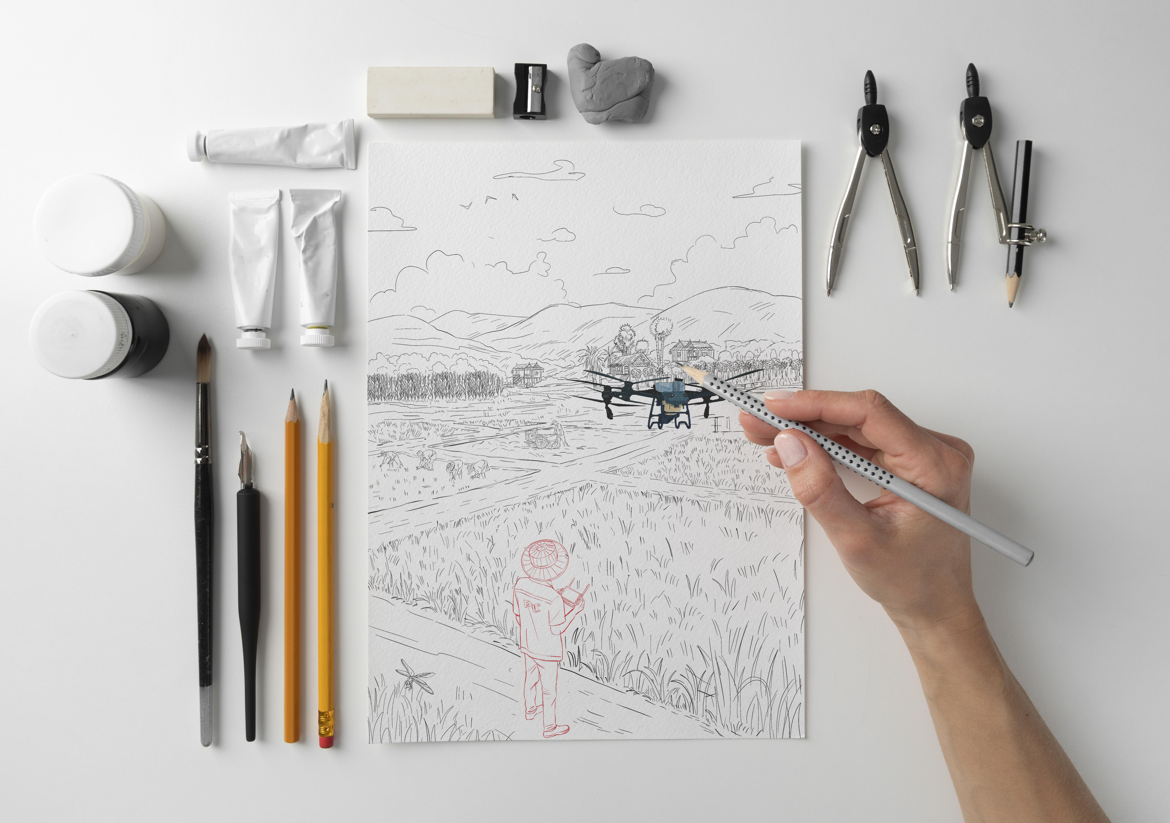 Art Illustration Hand Pencil Sketch Process