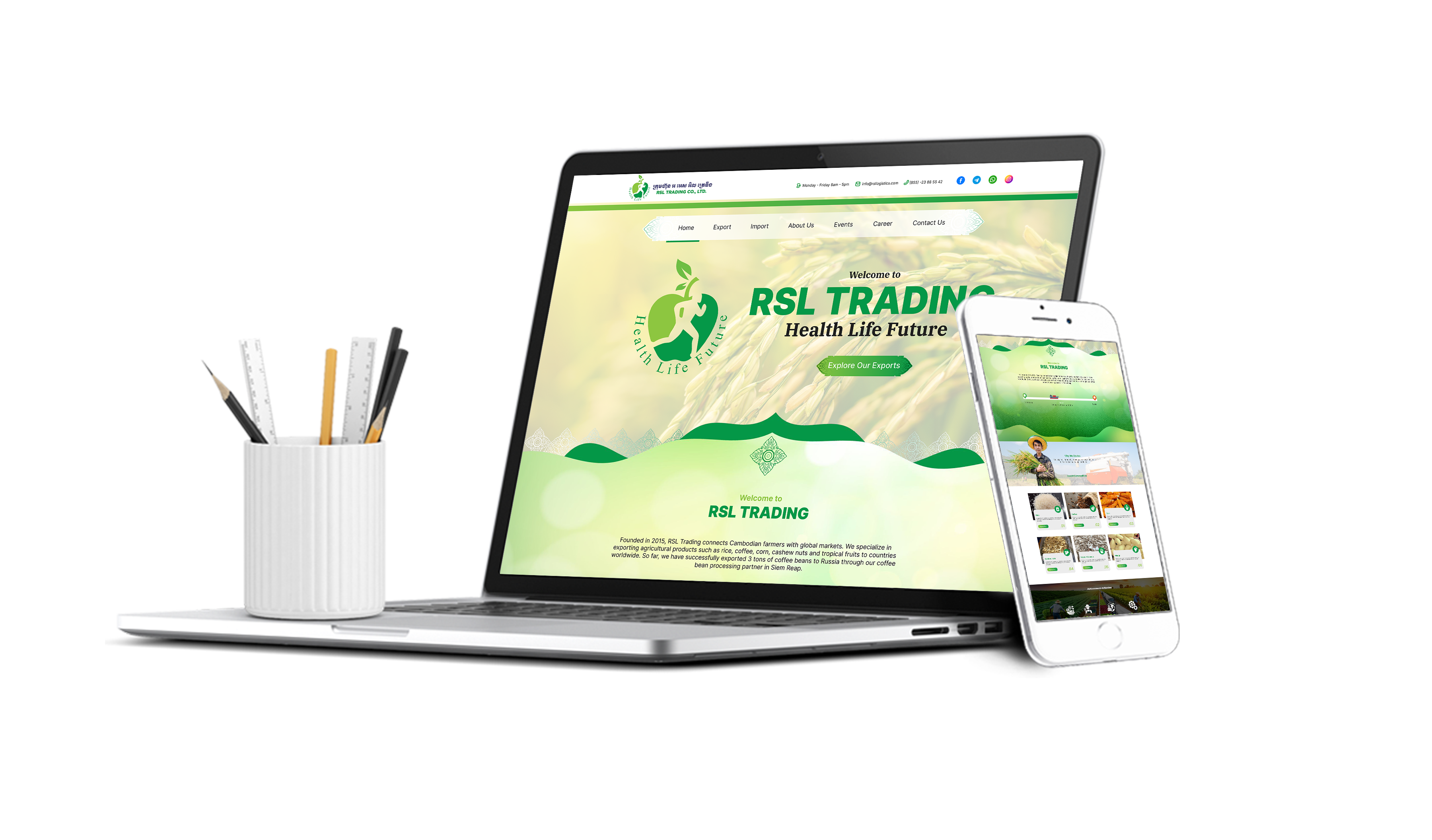 RSL Trading Website on Laptop and Mobile