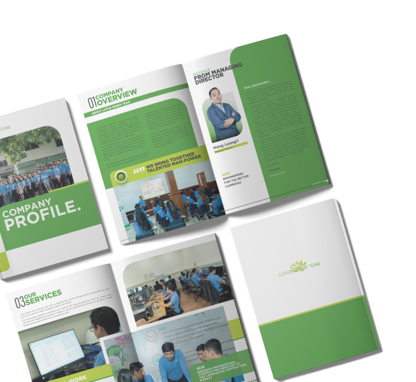 Lotus Green Team Company Profile Mockup